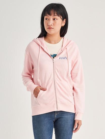Levi's® 女士圖案常規版型拉鍊連帽衫