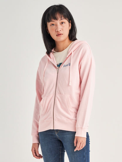 Levi's® 女士圖案常規版型拉鍊連帽衫